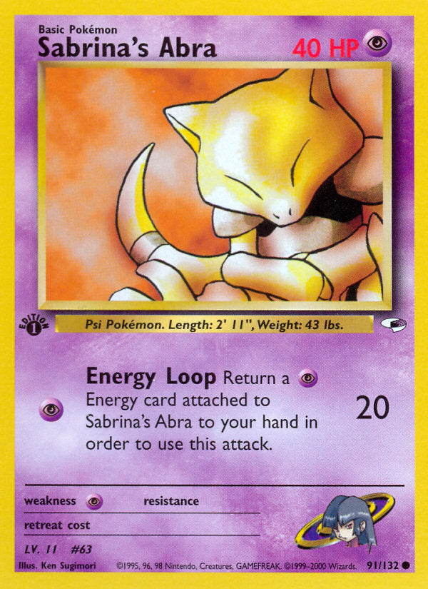 Gym Heroes Sabrina's Abra #91/132 first edition